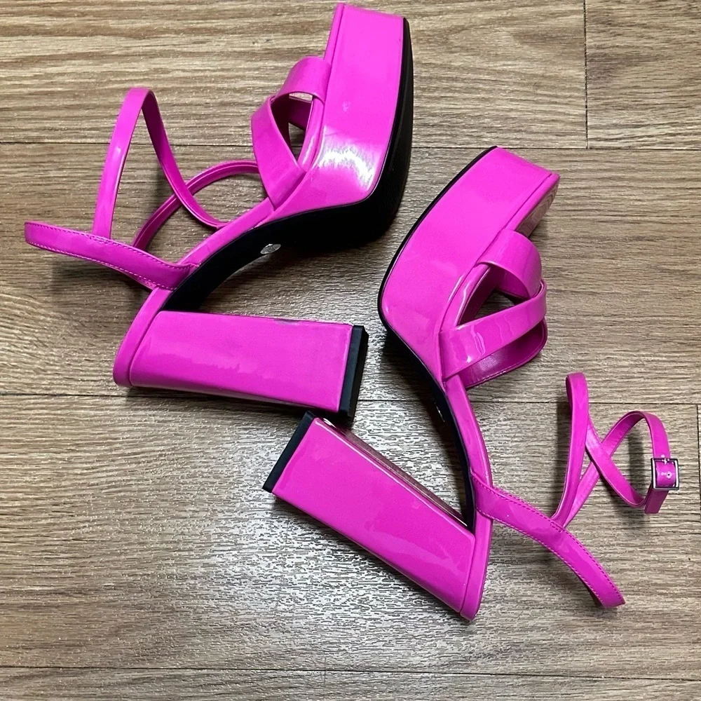 ZARA Block Heels Platform pink Sandals